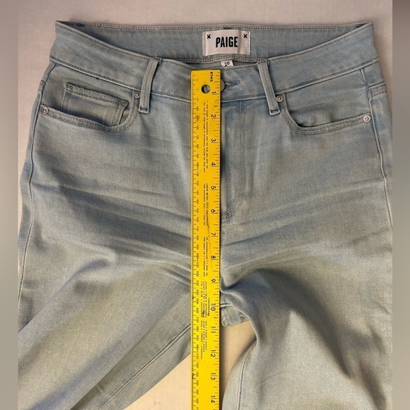 Paige Laurel Canyon Flare jeans in kitley distressed  powdery blue Sz-26. Y16 - Picture 9 of 13